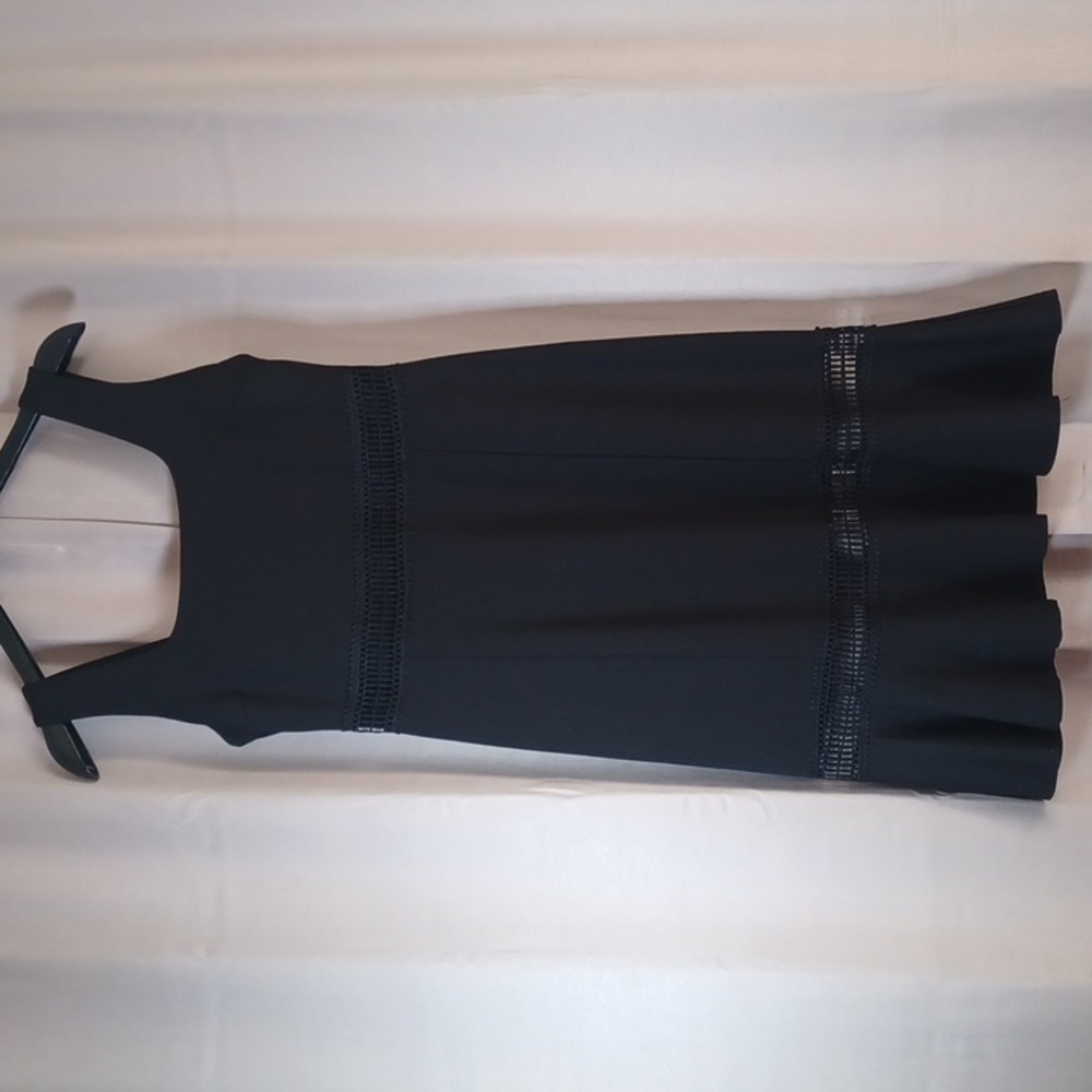 Lulus Martini Mama Black Crochet Midi Dress, Cutout, Ruffle Hem, Square Neck